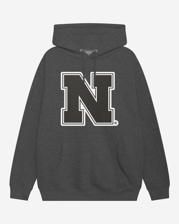 Nebraska Cornhuskers Black & White Primary Logo Hoodie FOCO S - FOCO.com