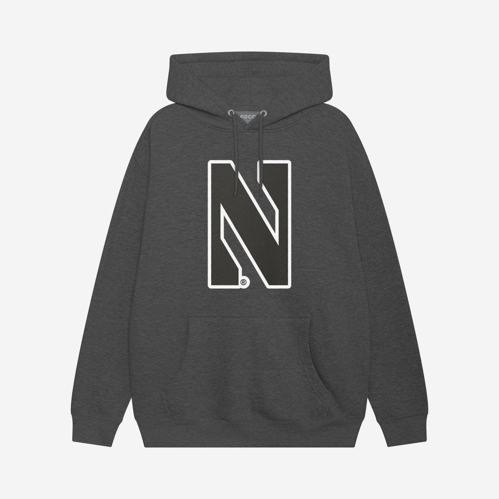 Northwestern Wildcats Black & White Primary Logo Hoodie FOCO S - FOCO.com