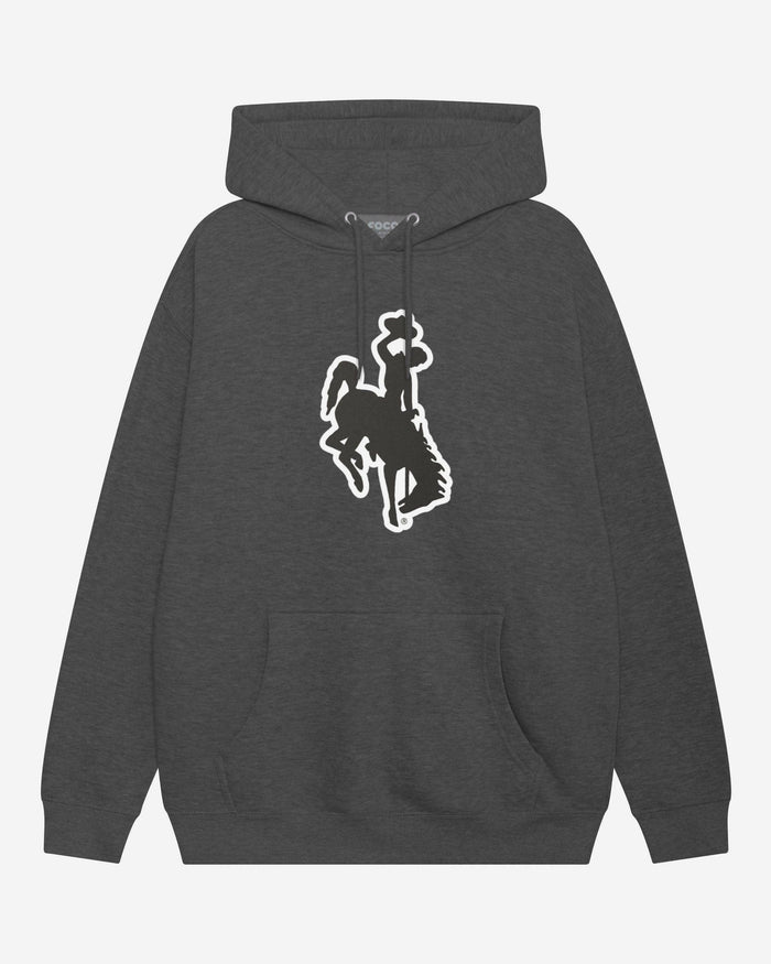 Wyoming Cowboys Black & White Primary Logo Hoodie FOCO S - FOCO.com