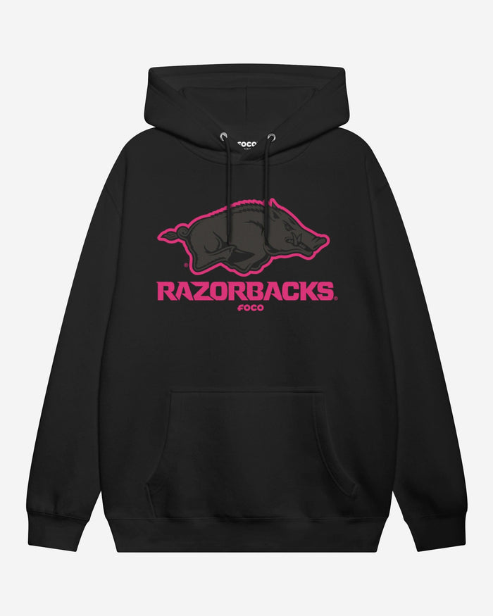 Arkansas Razorbacks Highlight Reel Hoodie FOCO Black/Neon Pink S - FOCO.com