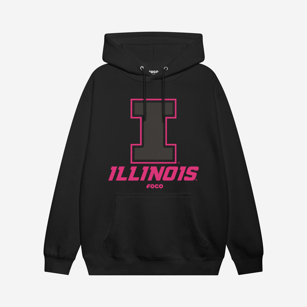 Illinois Fighting Illini Highlight Reel Hoodie FOCO Black/Neon Pink S - FOCO.com