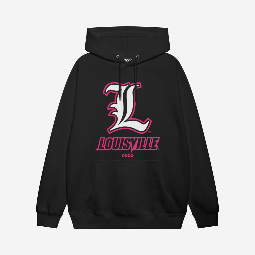 Louisville Cardinals Highlight Reel Hoodie FOCO Black/Neon Pink S - FOCO.com
