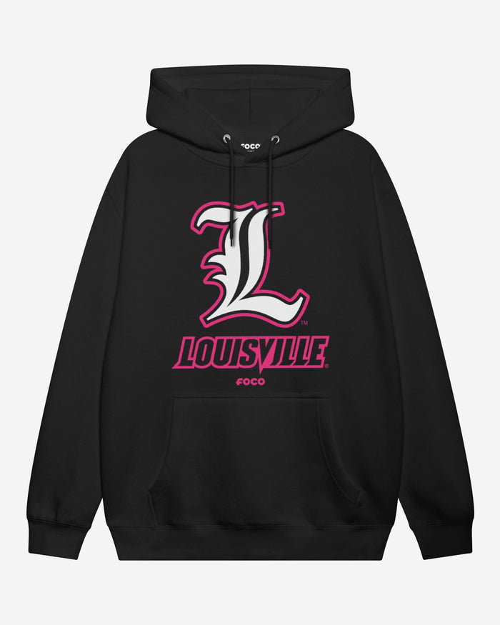 Louisville Cardinals Highlight Reel Hoodie FOCO Black/Neon Pink S - FOCO.com