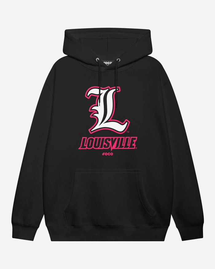 Louisville Cardinals Highlight Reel Hoodie FOCO Black/Neon Pink S - FOCO.com