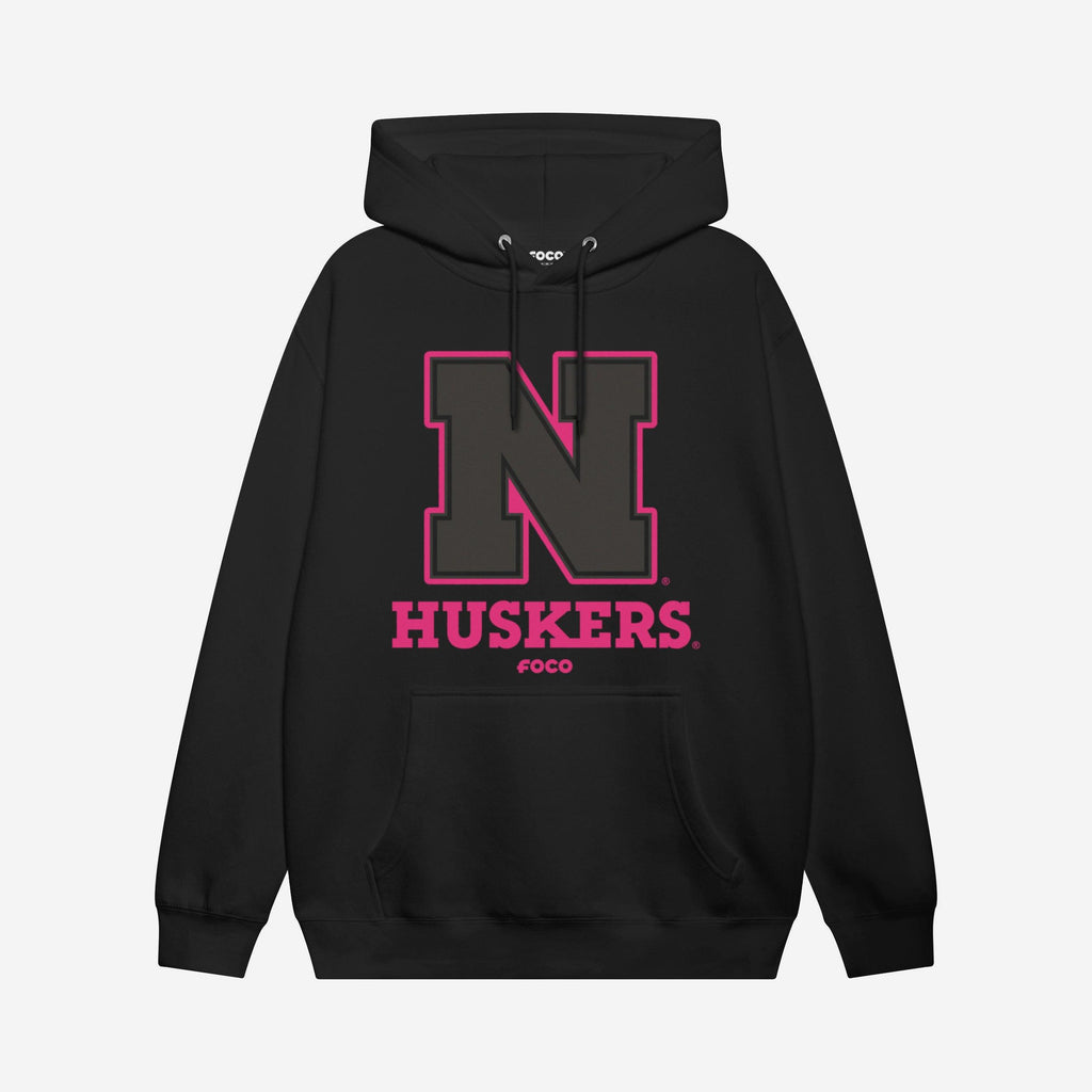 Nebraska Cornhuskers Highlight Reel Hoodie FOCO Black/Neon Pink S - FOCO.com