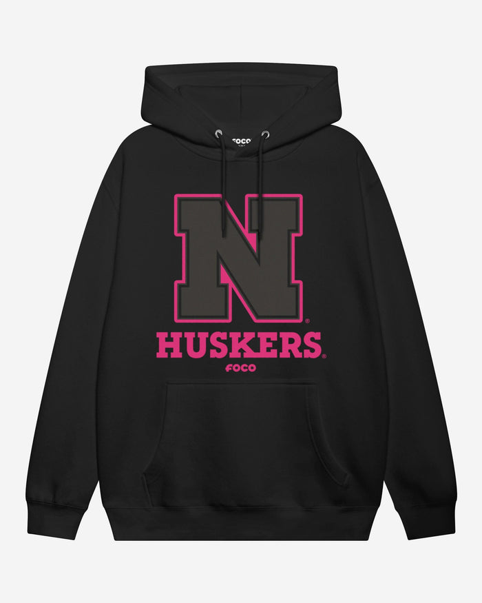 Nebraska Cornhuskers Highlight Reel Hoodie FOCO Black/Neon Pink S - FOCO.com