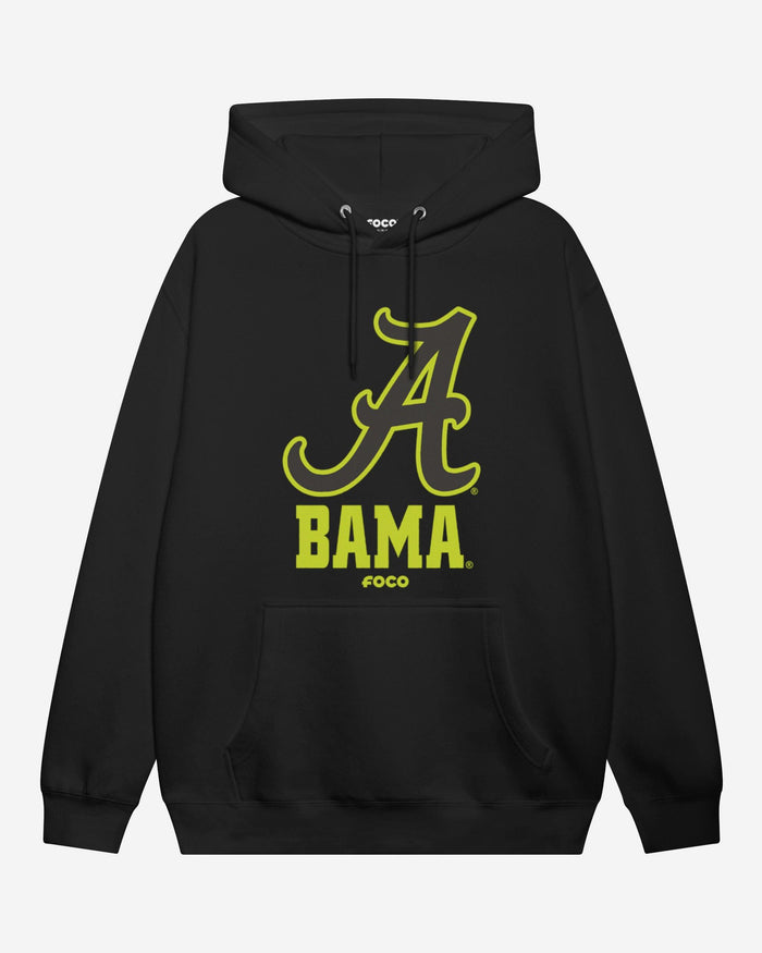 Alabama Crimson Tide Highlight Reel Hoodie FOCO Black/Volt S - FOCO.com