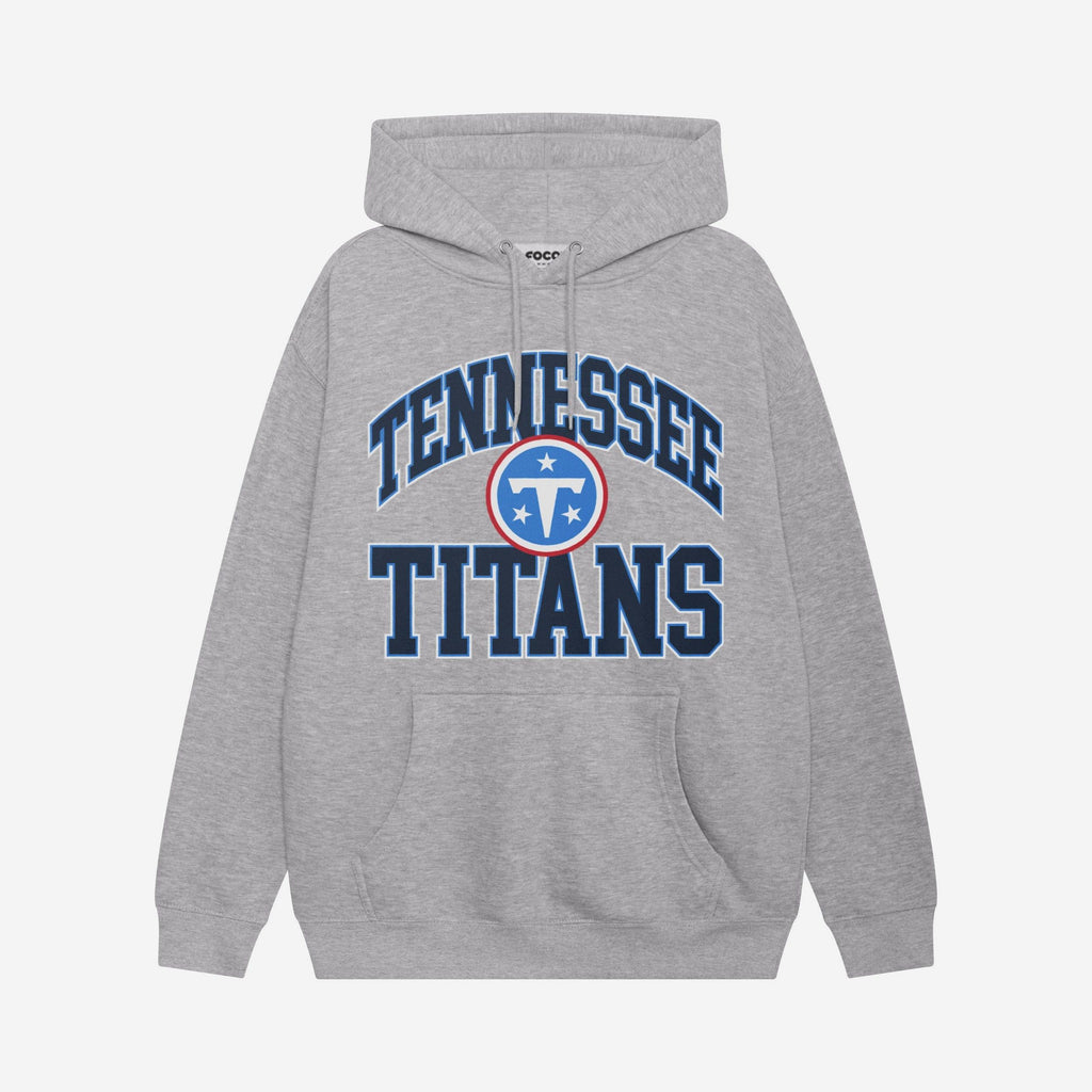 Tennessee Titans Arched Wordmark Hoodie FOCO Athletic Heather S - FOCO.com