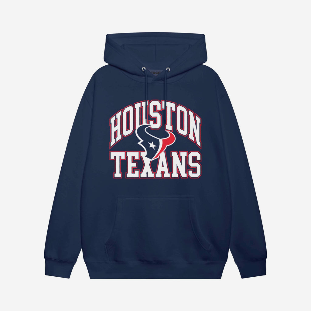 Houston Texans Arched Wordmark Hoodie FOCO Athletic Heather S - FOCO.com