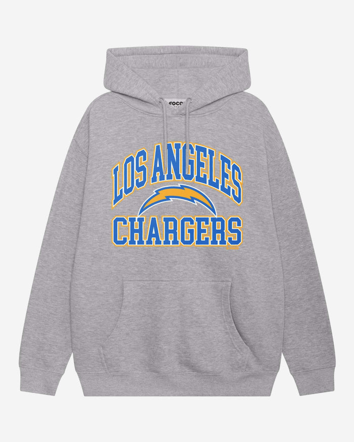 Los Angeles Chargers Arched Wordmark Hoodie FOCO Athletic Heather S - FOCO.com