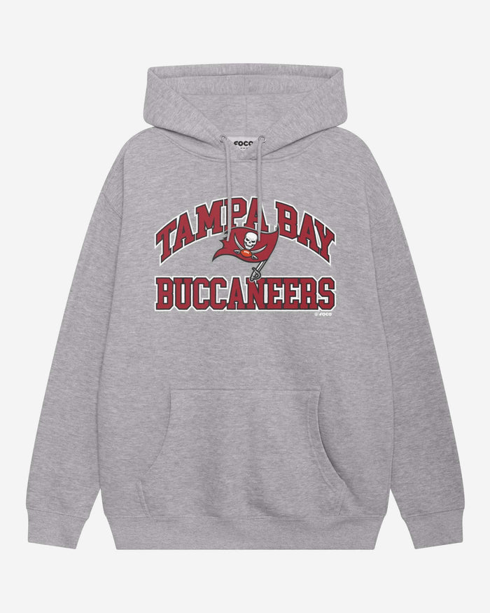 Tampa Bay Buccaneers Arched Wordmark Hoodie FOCO Athletic Heather S - FOCO.com