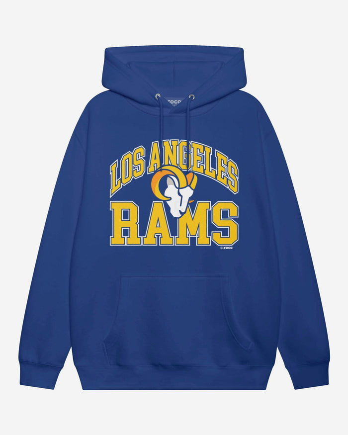 Los Angeles Rams Arched Wordmark Hoodie FOCO Athletic Heather S - FOCO.com