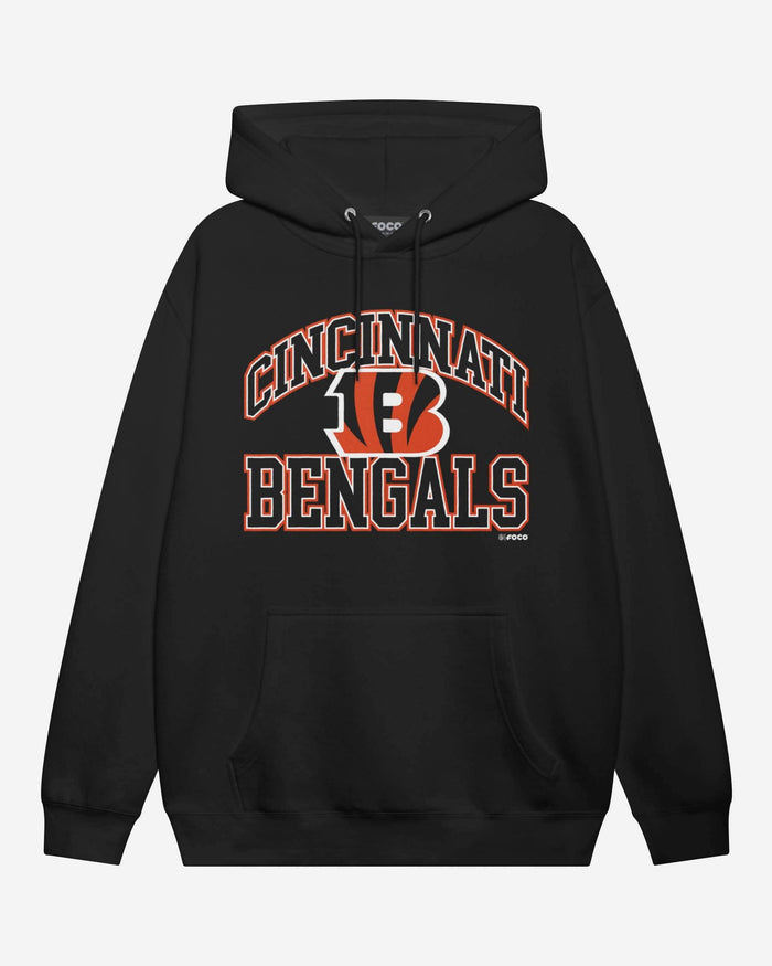 Cincinnati Bengals Arched Wordmark Hoodie FOCO Athletic Heather S - FOCO.com