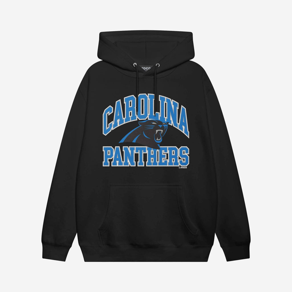 Carolina Panthers Arched Wordmark Hoodie FOCO Athletic Heather S - FOCO.com