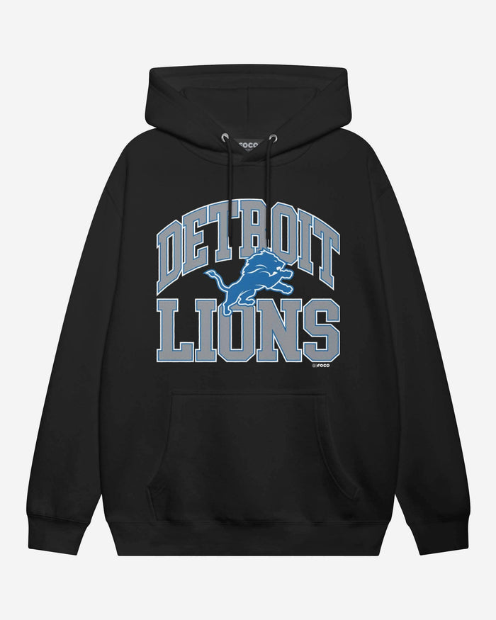 Detroit Lions Arched Wordmark Hoodie FOCO Athletic Heather S - FOCO.com