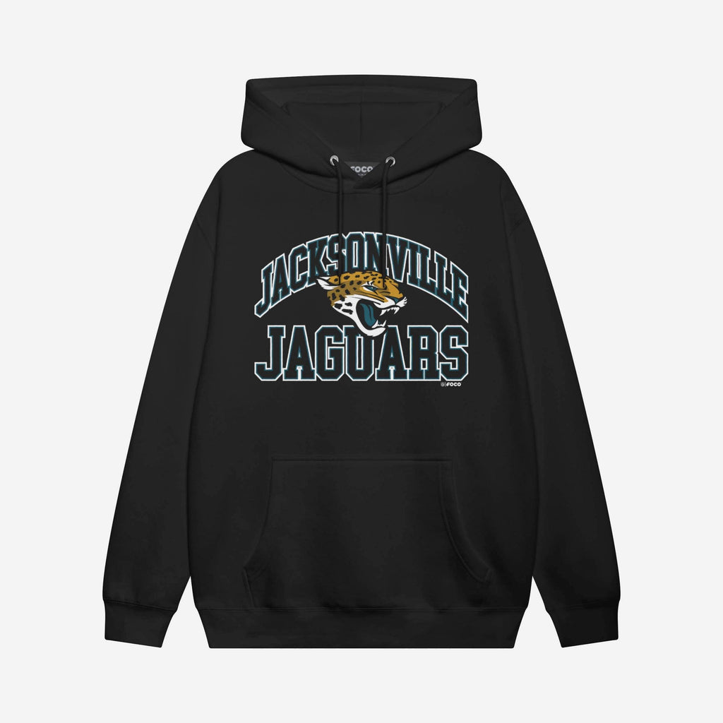 Jacksonville Jaguars Arched Wordmark Hoodie FOCO Athletic Heather S - FOCO.com