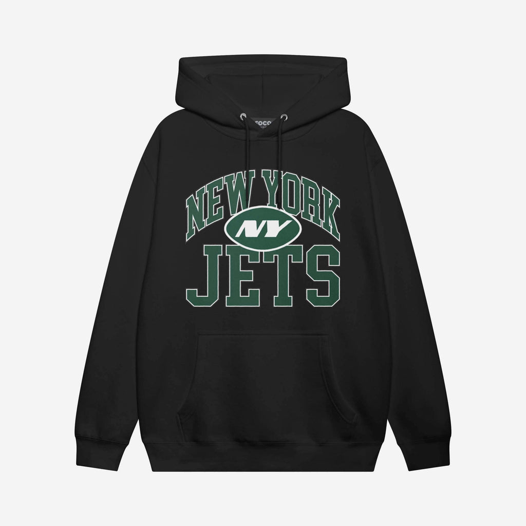 New York Jets Arched Wordmark Hoodie FOCO Athletic Heather S - FOCO.com