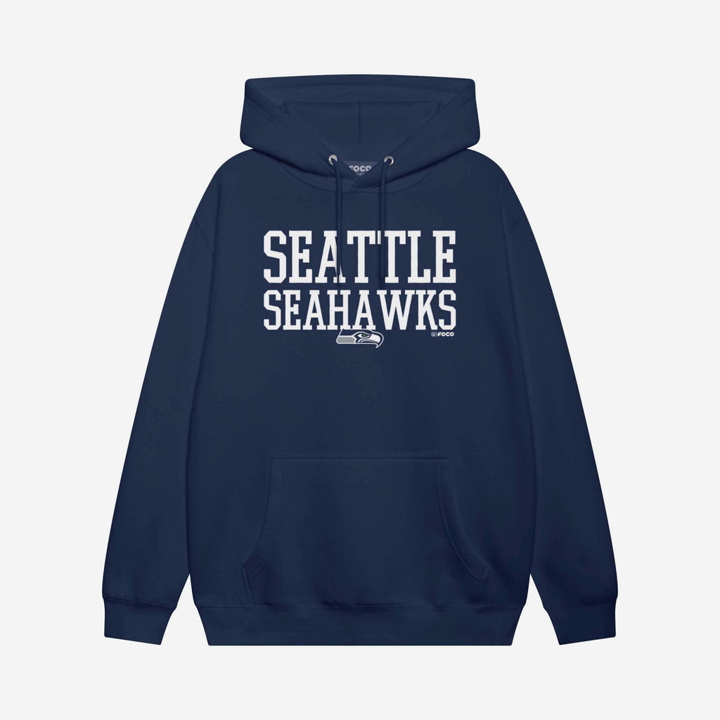 Seattle Seahawks Bold Wordmark Hoodie FOCO Athletic Heather S - FOCO.com