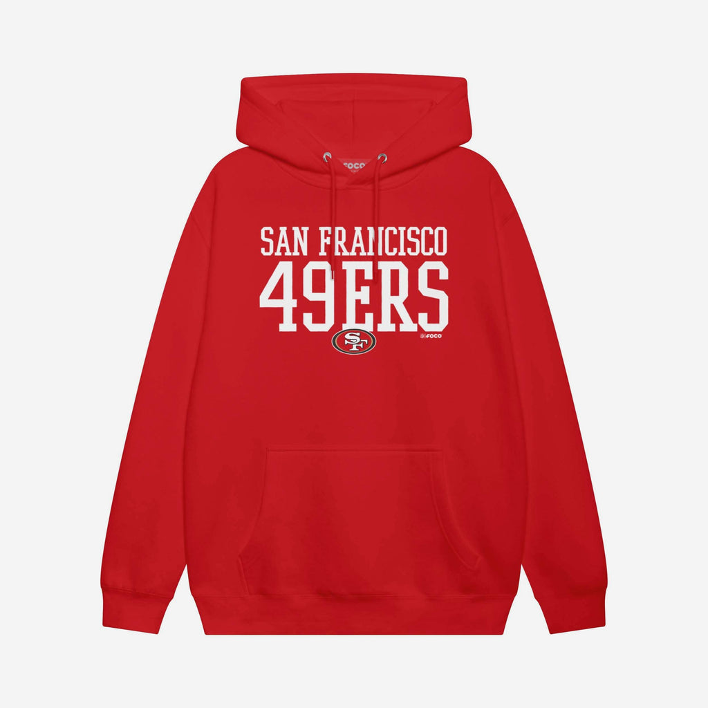 San Francisco 49ers Bold Wordmark Hoodie FOCO Athletic Heather S - FOCO.com