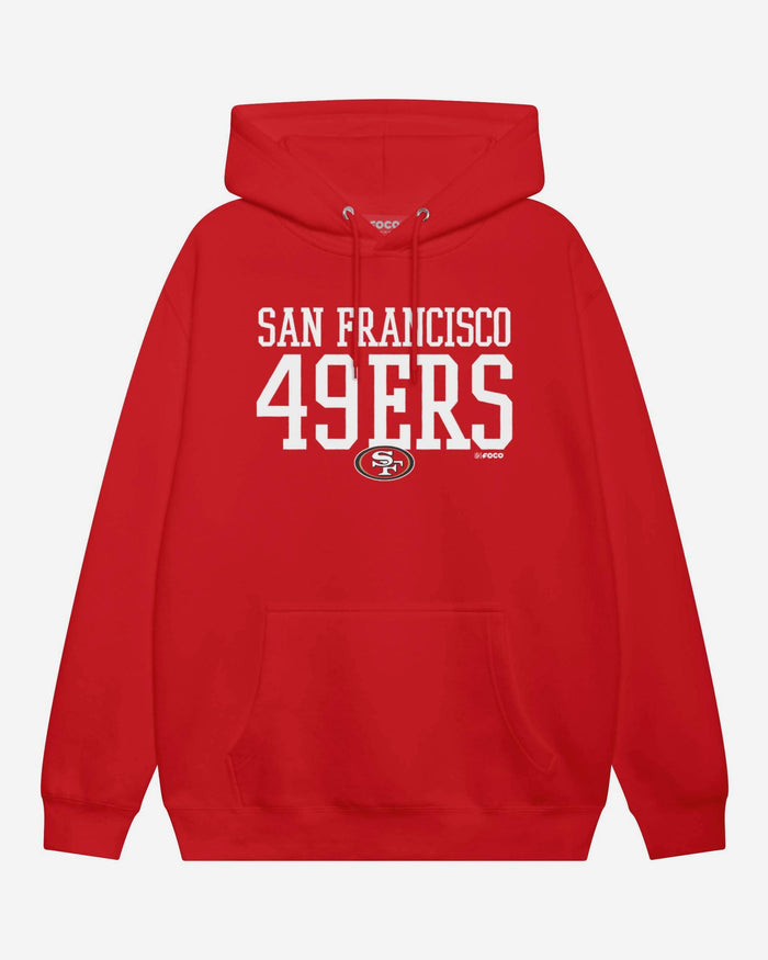 San Francisco 49ers Bold Wordmark Hoodie FOCO Athletic Heather S - FOCO.com