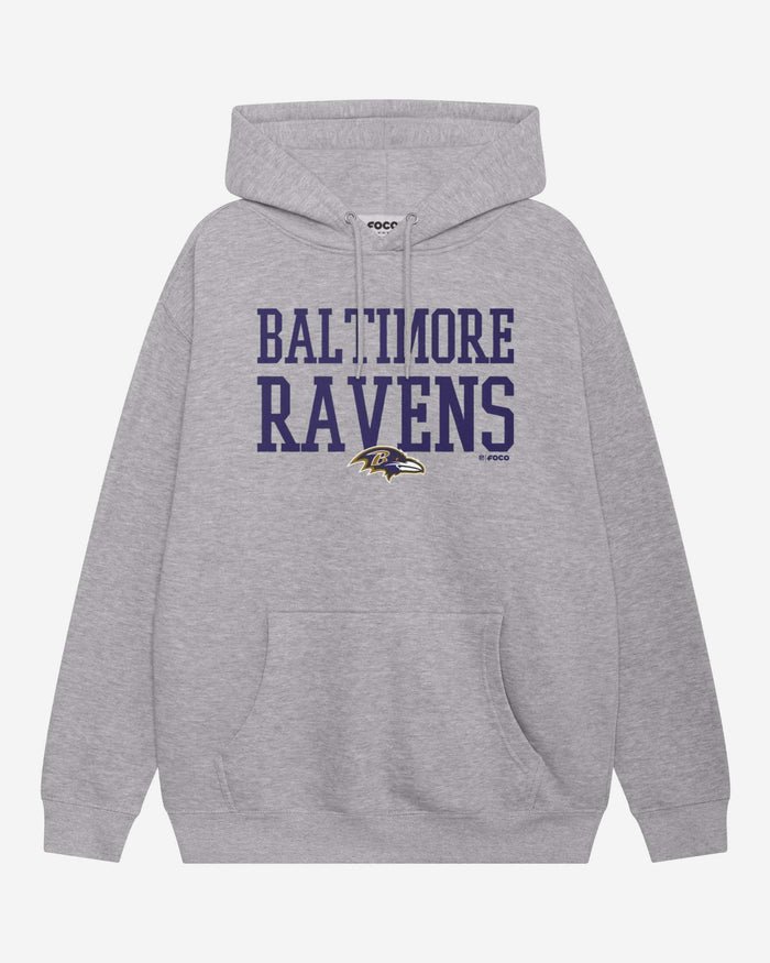 Baltimore Ravens Bold Wordmark Hoodie FOCO Athletic Heather S - FOCO.com
