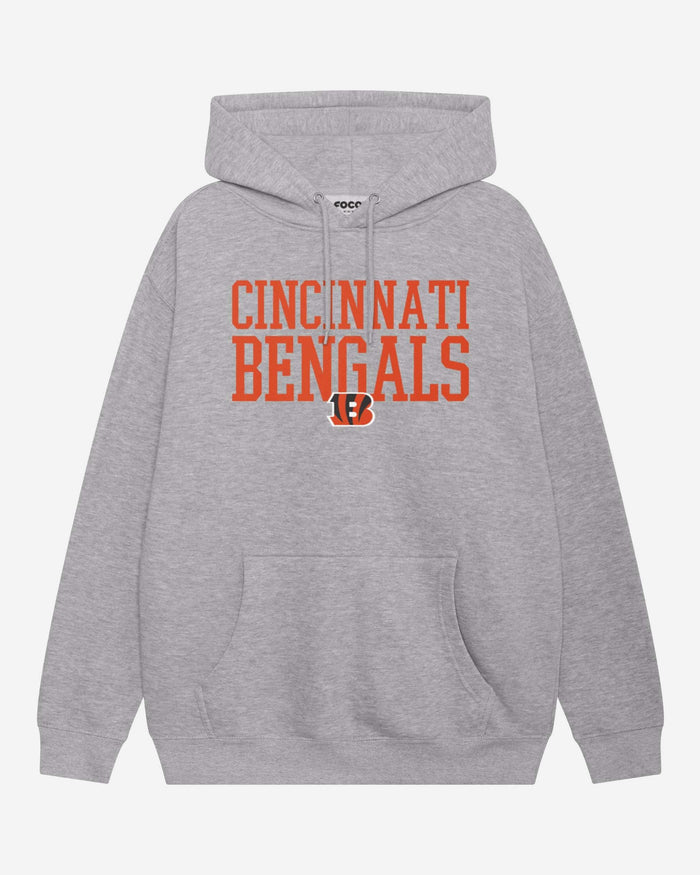 Cincinnati Bengals Bold Wordmark Hoodie FOCO Athletic Heather S - FOCO.com