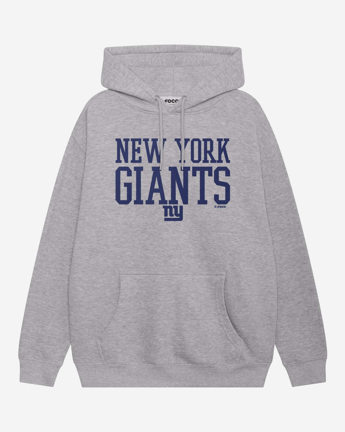 New York Giants Bold Wordmark Hoodie FOCO Athletic Heather S - FOCO.com