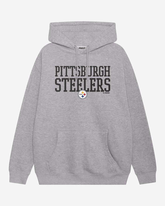 Pittsburgh Steelers Bold Wordmark Hoodie FOCO Athletic Heather S - FOCO.com
