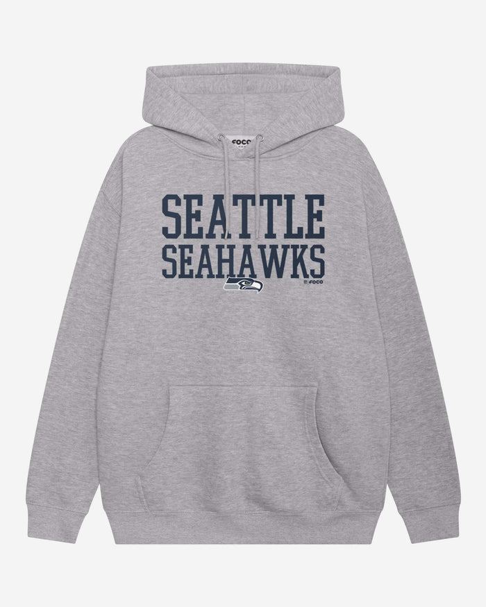 Seattle Seahawks Bold Wordmark Hoodie FOCO Athletic Heather S - FOCO.com