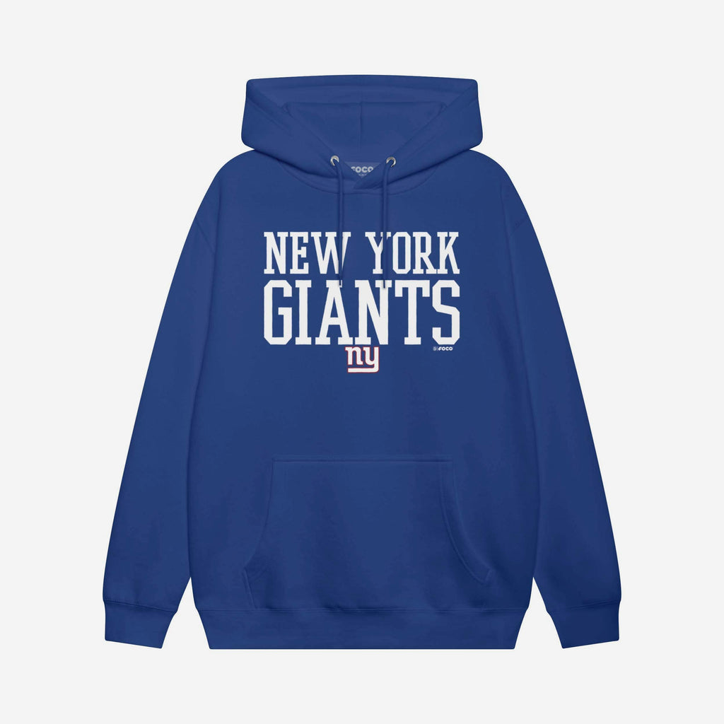 New York Giants Bold Wordmark Hoodie FOCO Athletic Heather S - FOCO.com
