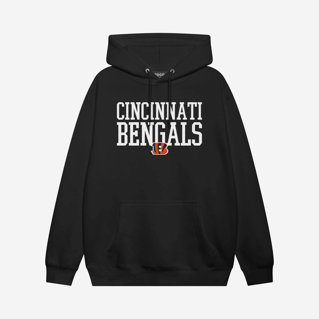 Cincinnati Bengals Bold Wordmark Hoodie FOCO Athletic Heather S - FOCO.com