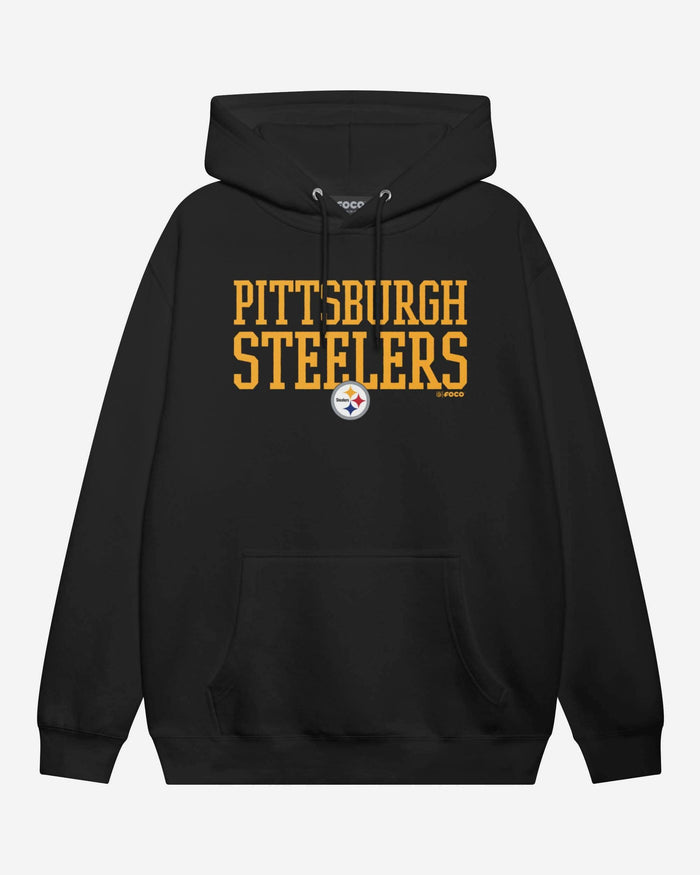 Pittsburgh Steelers Bold Wordmark Hoodie FOCO Athletic Heather S - FOCO.com