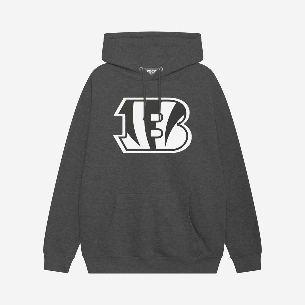 Cincinnati Bengals Black & White Primary Logo Hoodie FOCO S - FOCO.com