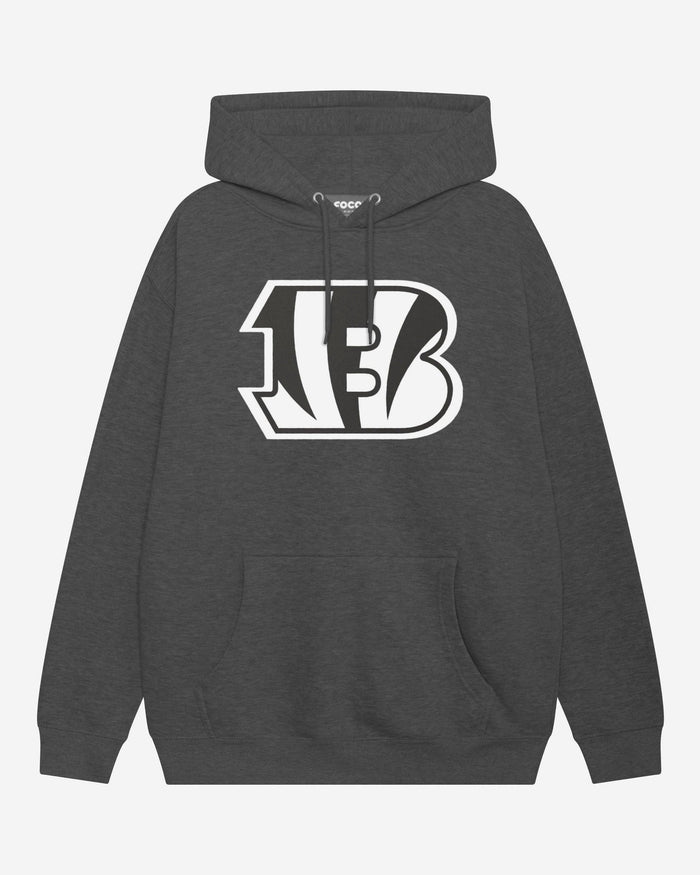 Cincinnati Bengals Black & White Primary Logo Hoodie FOCO S - FOCO.com