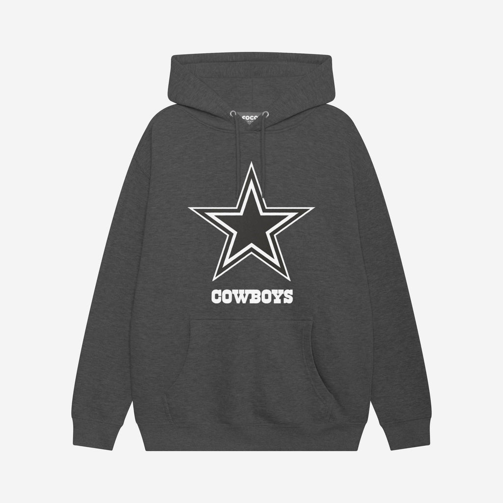 Dallas Cowboys Black & White Primary Logo Hoodie FOCO S - FOCO.com