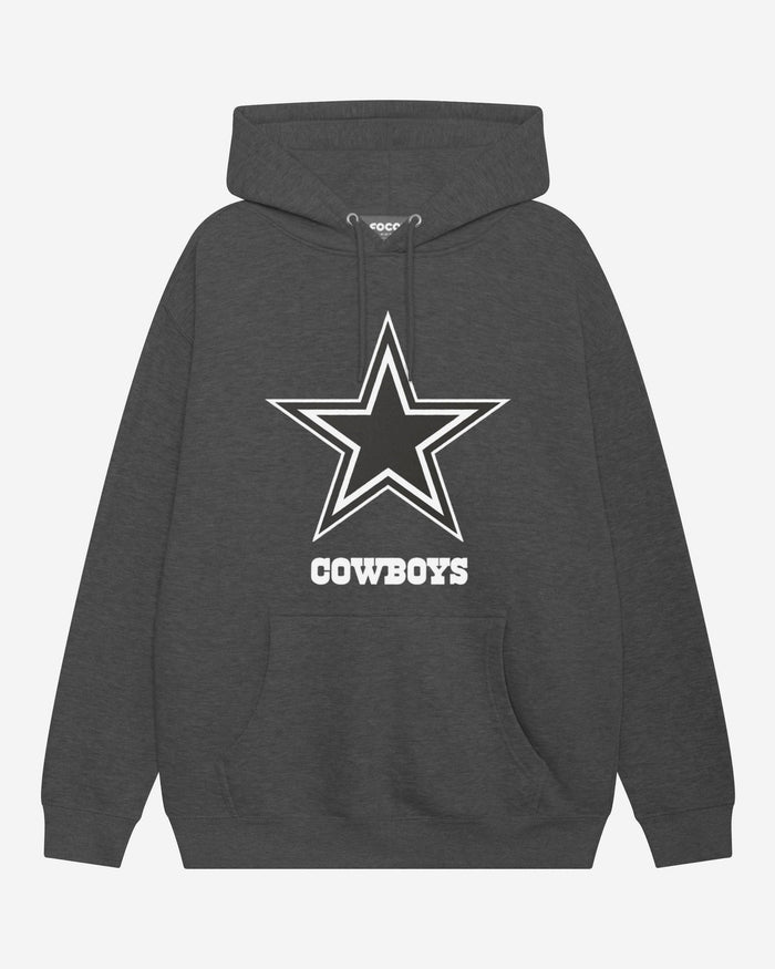 Dallas Cowboys Black & White Primary Logo Hoodie FOCO S - FOCO.com