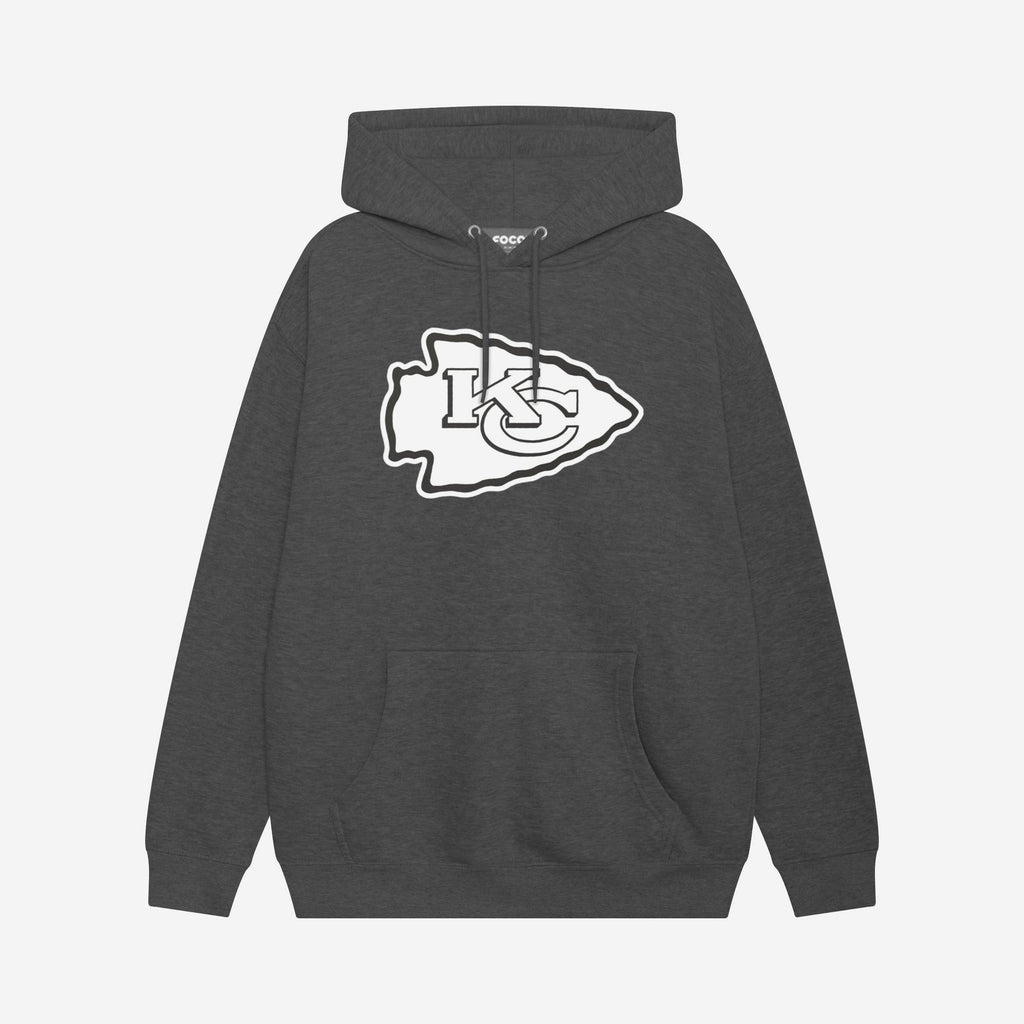Kansas City Chiefs Black & White Primary Logo Hoodie FOCO S - FOCO.com
