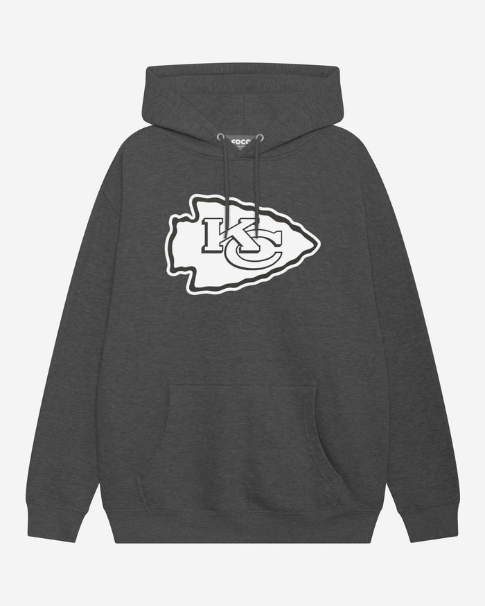 Kansas City Chiefs Black & White Primary Logo Hoodie FOCO S - FOCO.com