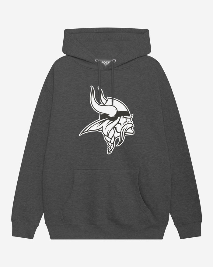 Minnesota Vikings Black & White Primary Logo Hoodie FOCO S - FOCO.com