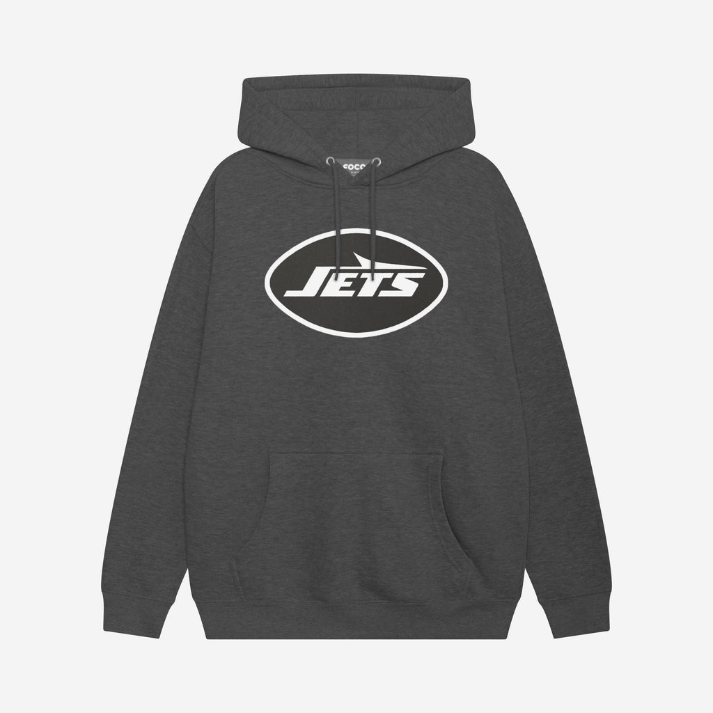 New York Jets Black & White Primary Logo Hoodie FOCO S - FOCO.com