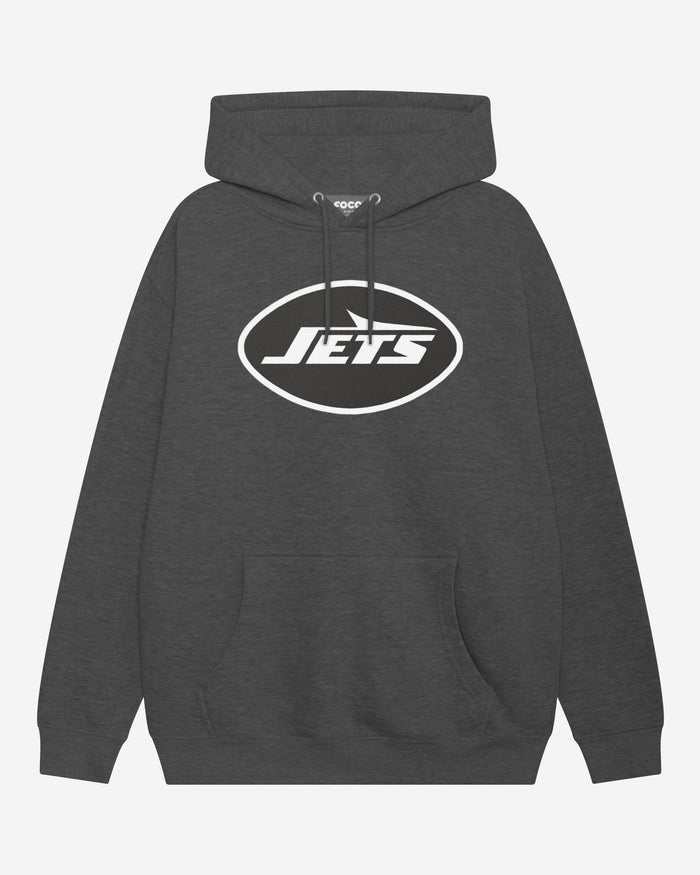 New York Jets Black & White Primary Logo Hoodie FOCO S - FOCO.com