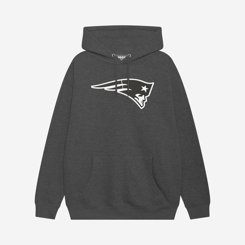 New England Patriots Black & White Primary Logo Hoodie FOCO S - FOCO.com
