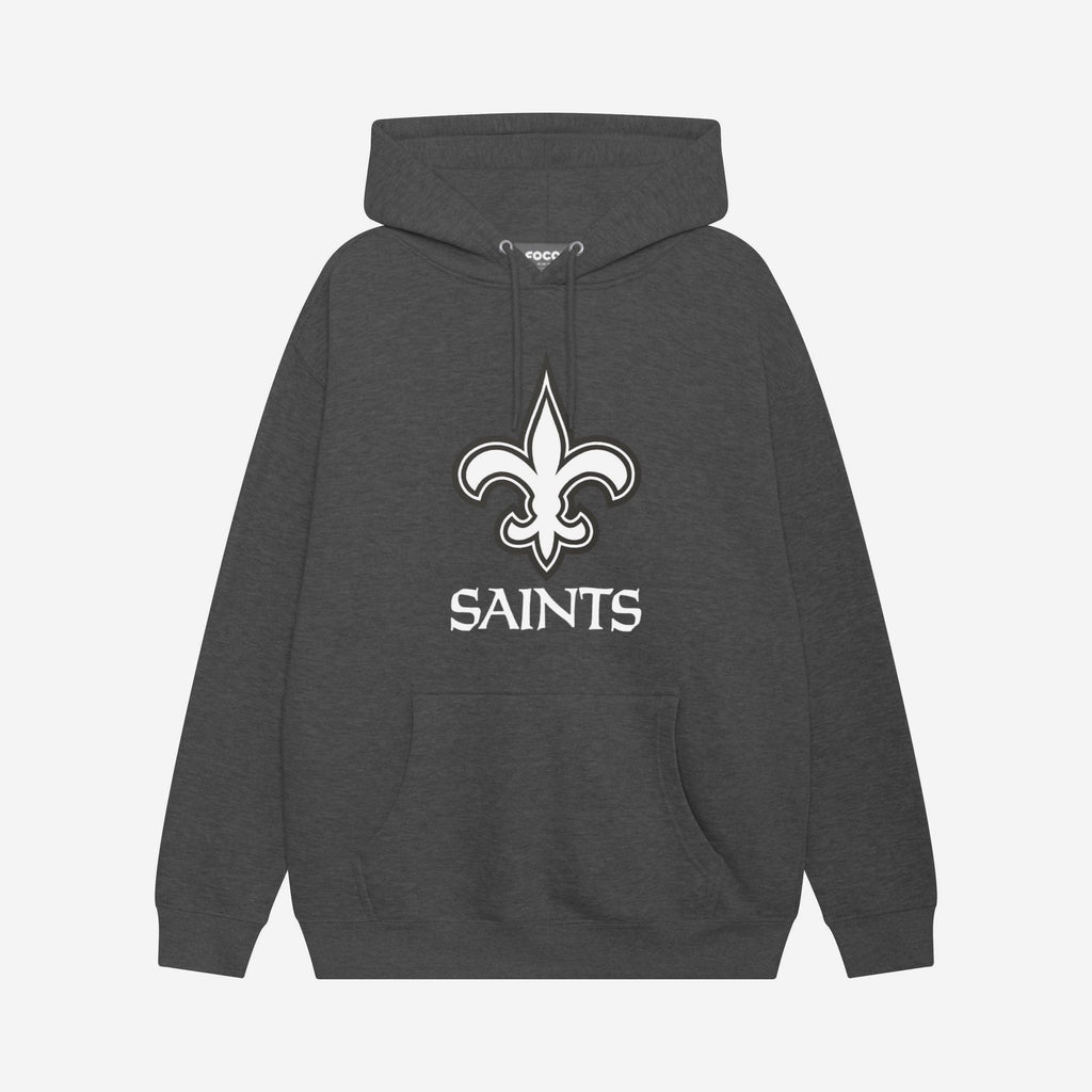 New Orleans Saints Black & White Primary Logo Hoodie FOCO S - FOCO.com
