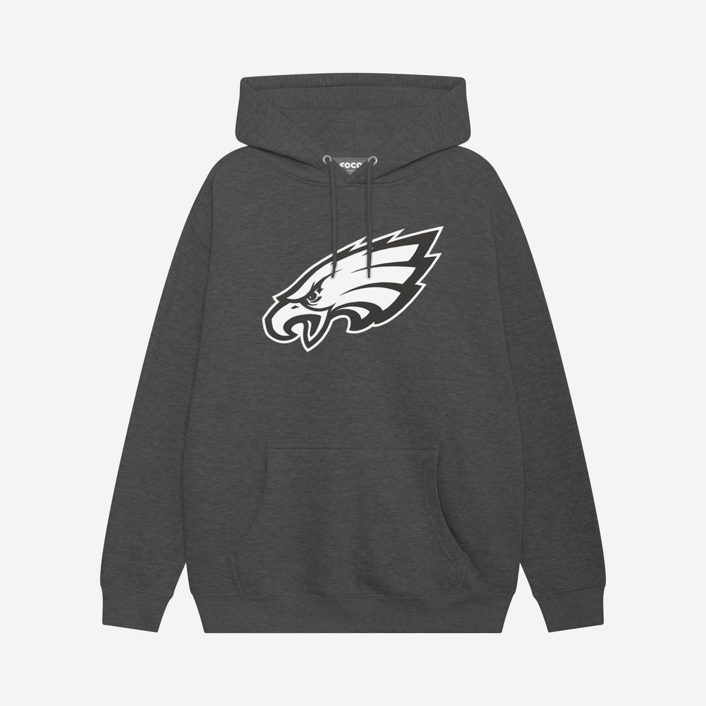 Philadelphia Eagles Black & White Primary Logo Hoodie FOCO S - FOCO.com