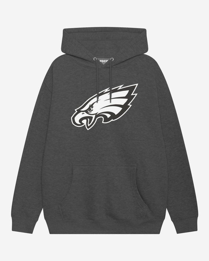 Philadelphia Eagles Black & White Primary Logo Hoodie FOCO S - FOCO.com