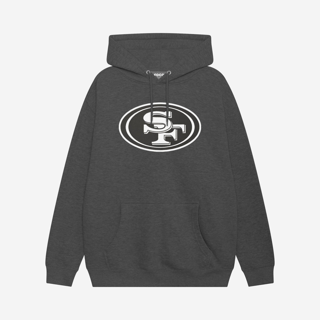 San Francisco 49ers Black & White Primary Logo Hoodie FOCO S - FOCO.com