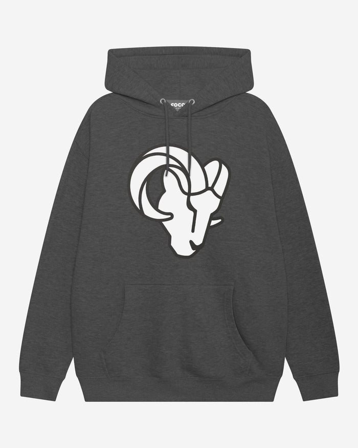 Los Angeles Rams Black & White Primary Logo Hoodie FOCO S - FOCO.com