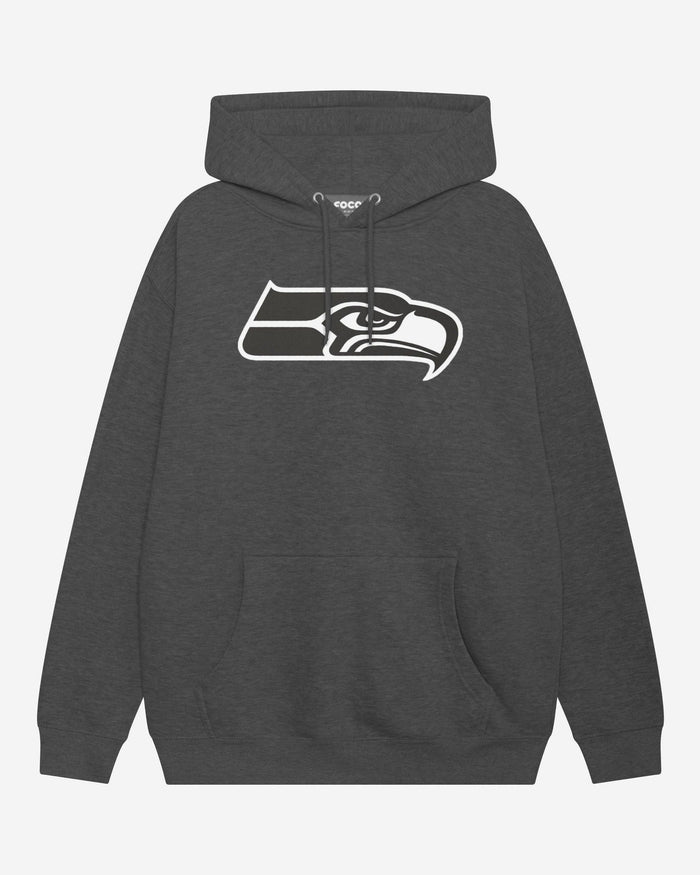 Seattle Seahawks Black & White Primary Logo Hoodie FOCO S - FOCO.com