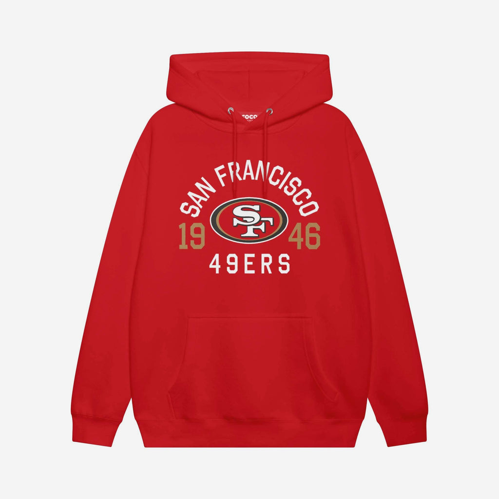 San Francisco 49ers Heritage Print Hoodie FOCO Red S - FOCO.com