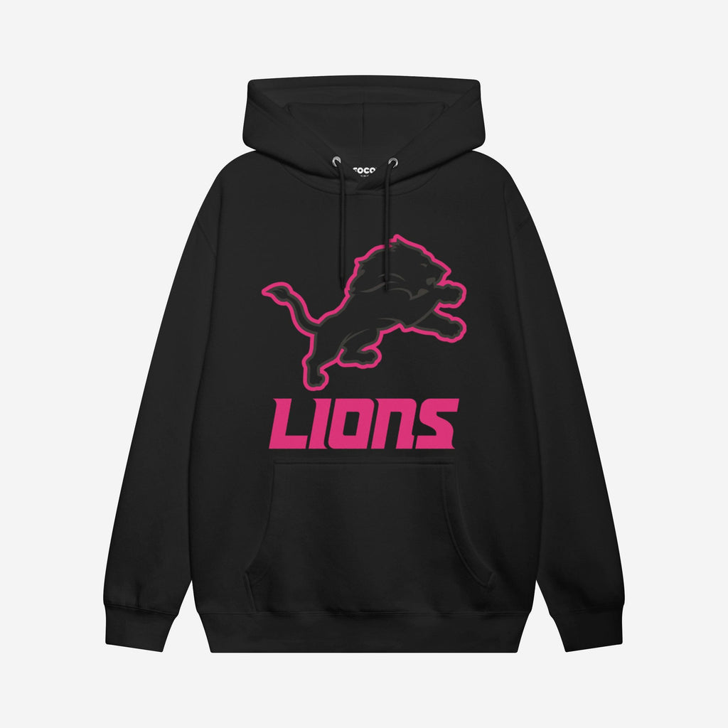 Detroit Lions Highlight Reel Hoodie FOCO Black/Neon Pink S - FOCO.com